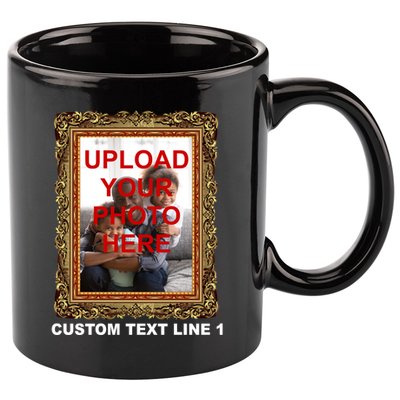 Custom Picture Frame Personalized Text And Photo 11oz C Handle Ceramic Mug