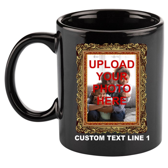 Custom Picture Frame Personalized Text And Photo 11oz C Handle Ceramic Mug