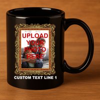 Custom Picture Frame Personalized Text And Photo 11oz C Handle Ceramic Mug