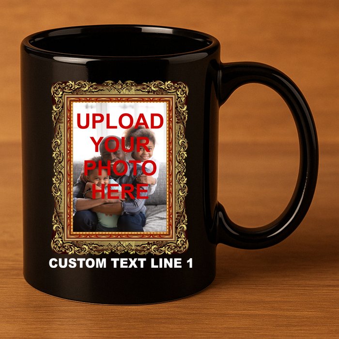 Custom Picture Frame Personalized Text And Photo 11oz C Handle Ceramic Mug