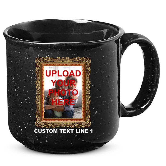 Custom Picture Frame Personalized Text And Photo 15oz Campfire Ceramic Mug