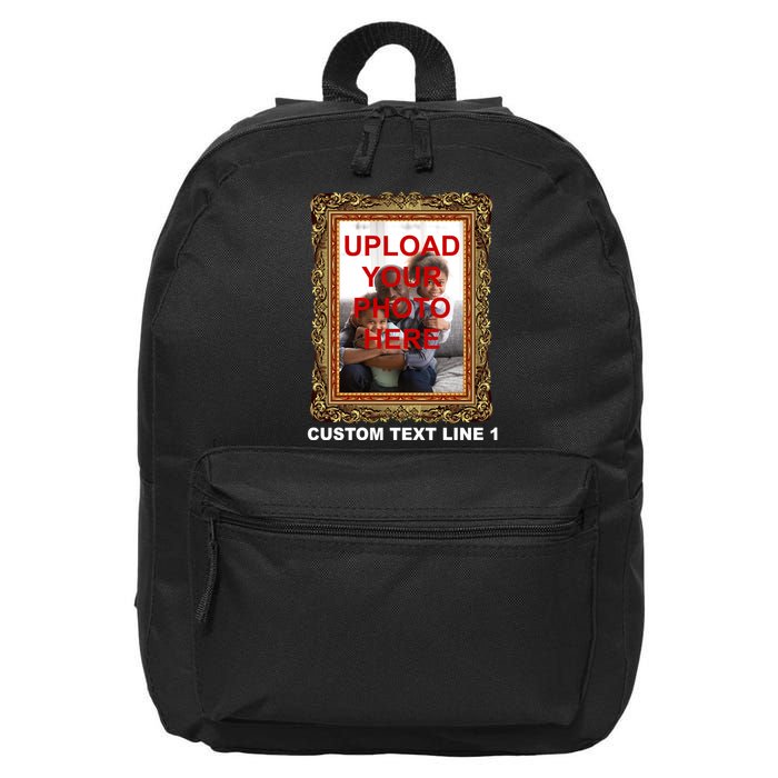 Custom Picture Frame Personalized Text And Photo 16 in Basic Backpack