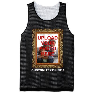 Custom Picture Frame Personalized Text And Photo Mesh Reversible Basketball Jersey Tank