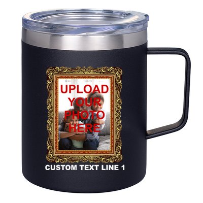 Custom Picture Frame Personalized Text And Photo 12oz Stainless Steel Coffee Mug