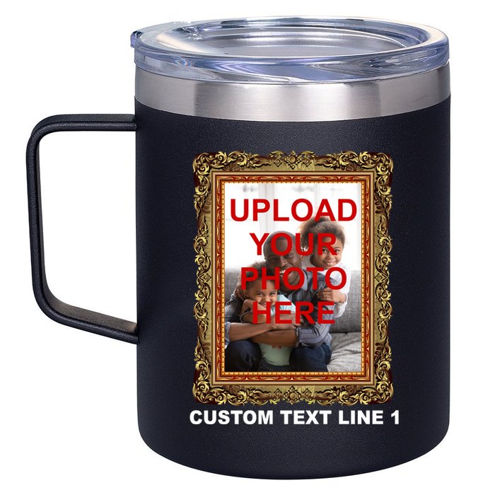 Custom Picture Frame Personalized Text And Photo 12oz Stainless Steel Coffee Mug