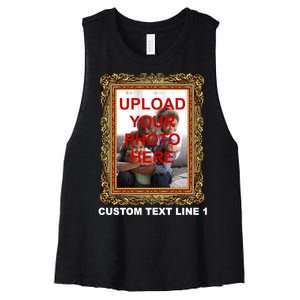 Custom Picture Frame Personalized Text And Photo Women's Racerback Cropped Tank