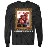 Custom Picture Frame Personalized Text And Photo Tie-Dye Long Sleeve Shirt