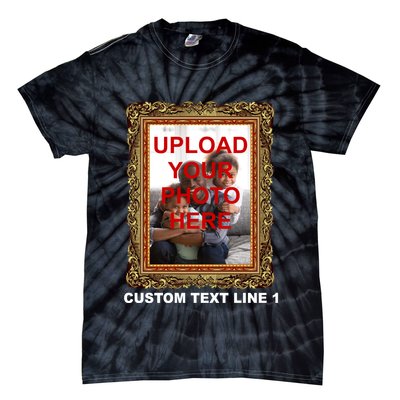 Custom Picture Frame Personalized Text And Photo Tie-Dye T-Shirt