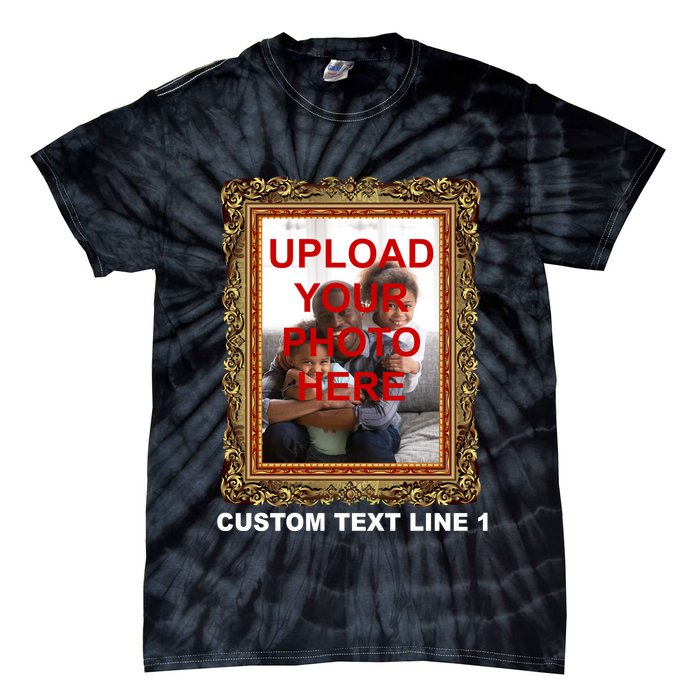 Custom Picture Frame Personalized Text And Photo Tie-Dye T-Shirt