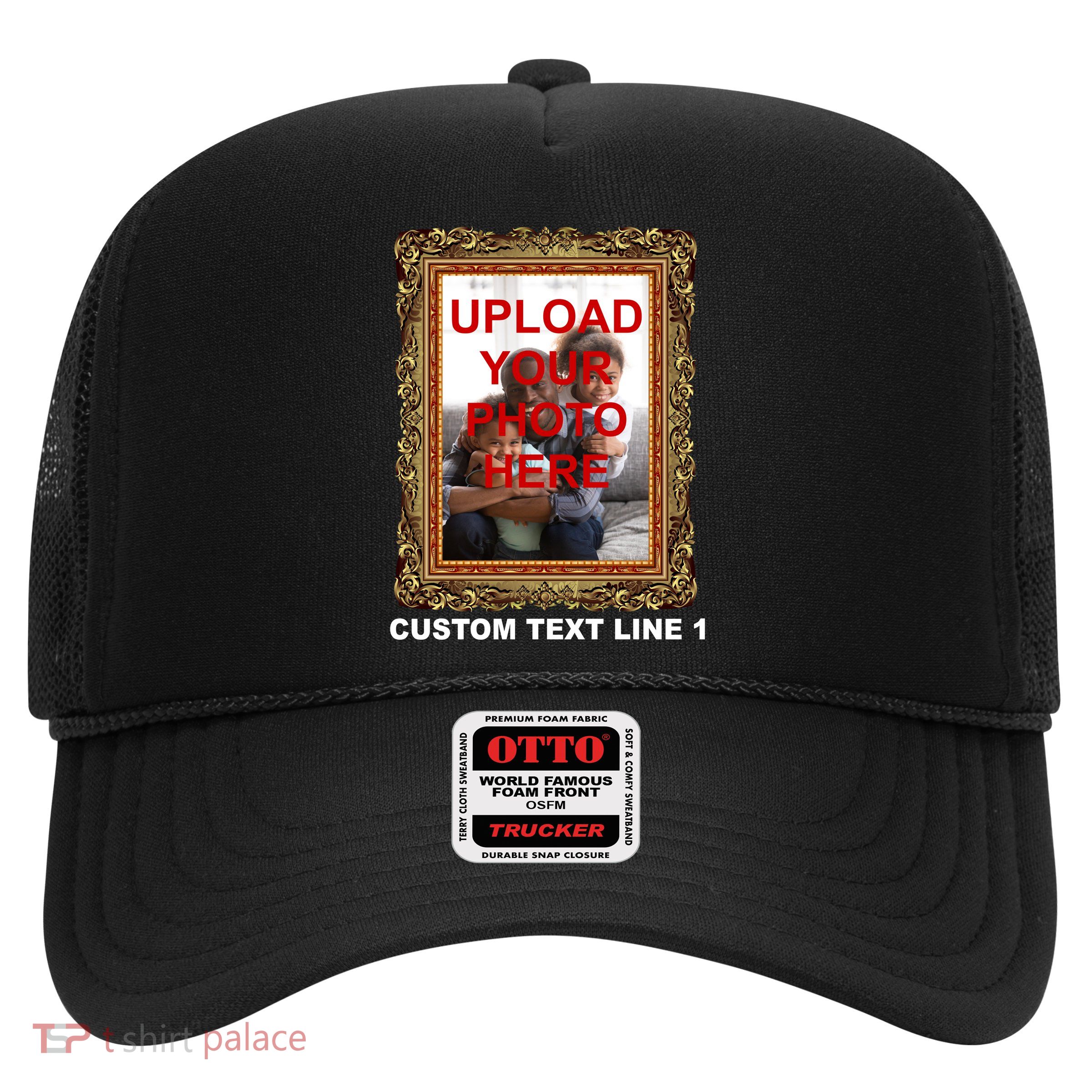 Custom Picture Frame Personalized Text And Photo Trucker Hat