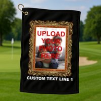 Custom Picture Frame Personalized Text And Photo Golf Towel