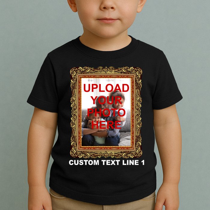 Custom Picture Frame Personalized Text And Photo Toddler T-Shirt
