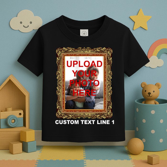 Custom Picture Frame Personalized Text And Photo Toddler T-Shirt