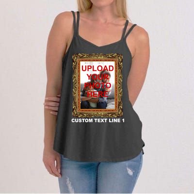 Custom Picture Frame Personalized Text And Photo Women's Strappy Tank