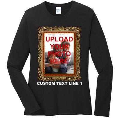 Custom Picture Frame Personalized Text And Photo Ladies Long Sleeve Shirt