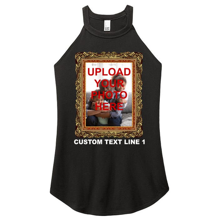 Custom Picture Frame Personalized Text And Photo Women's Perfect Tri Rocker Tank