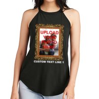 Custom Picture Frame Personalized Text And Photo Women's Perfect Tri Rocker Tank