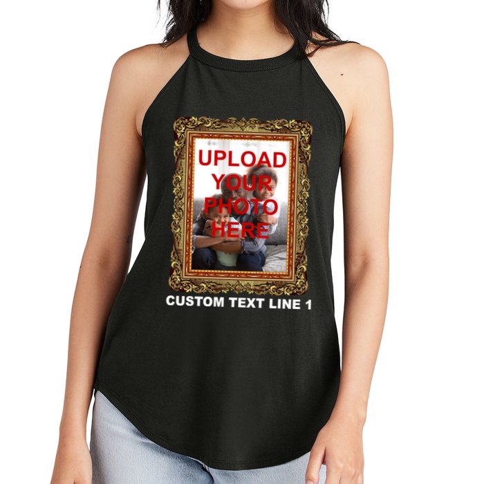 Custom Picture Frame Personalized Text And Photo Women's Perfect Tri Rocker Tank