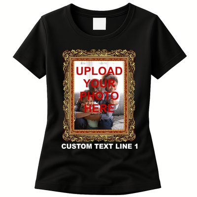 Custom Picture Frame Personalized Text And Photo Womens T-Shirt