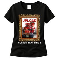Custom Picture Frame Personalized Text And Photo Womens T-Shirt
