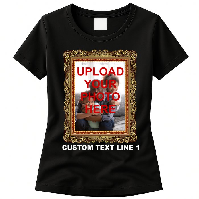Custom Picture Frame Personalized Text And Photo Womens T-Shirt