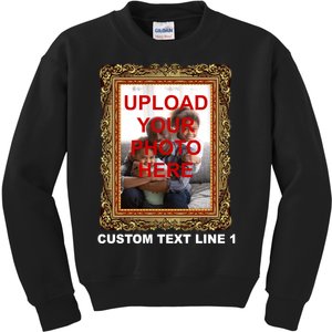 Custom Picture Frame Personalized Text And Photo Kids Sweatshirt