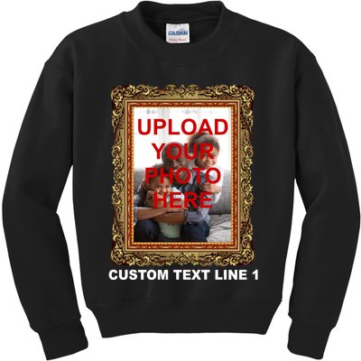 Custom Picture Frame Personalized Text And Photo Kids Sweatshirt