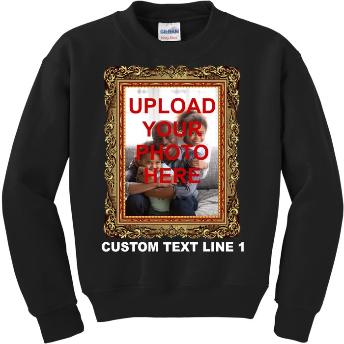 Custom Picture Frame Personalized Text And Photo Kids Sweatshirt