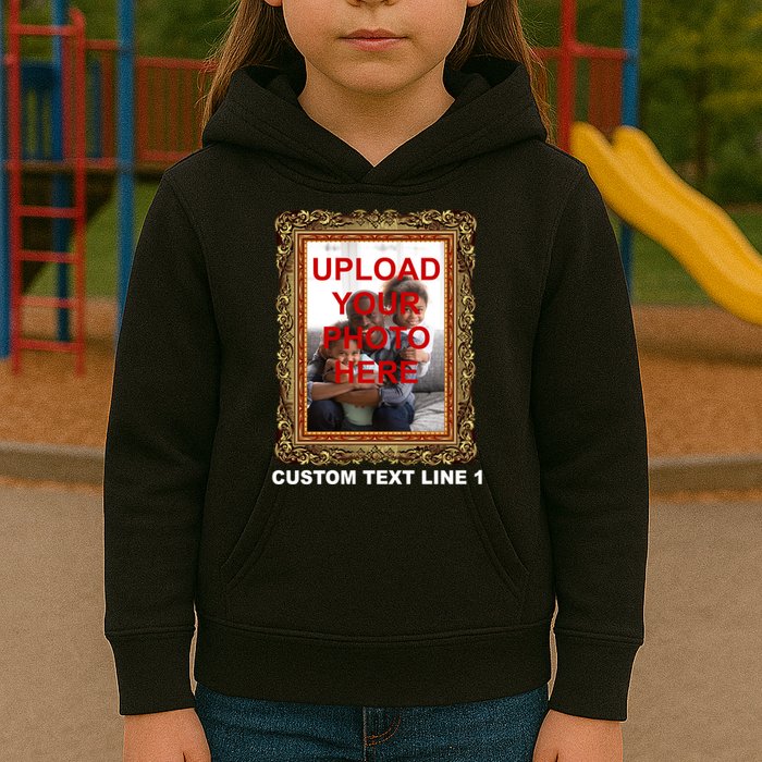 Custom Picture Frame Personalized Text And Photo Kids Hoodie