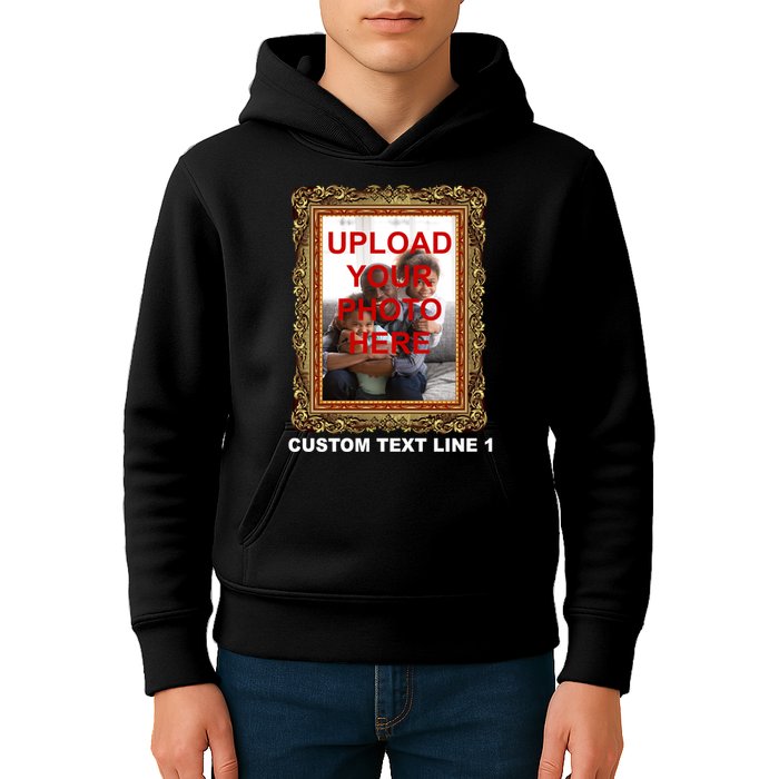 Custom Picture Frame Personalized Text And Photo Kids Hoodie