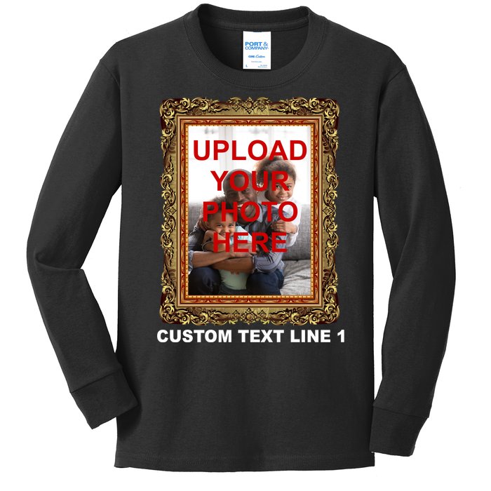 Custom Picture Frame Personalized Text And Photo Kids Long Sleeve Shirt