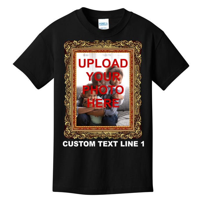 Custom Picture Frame Personalized Text And Photo Kids T-Shirt