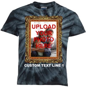 Custom Picture Frame Personalized Text And Photo Kids Tie-Dye T-Shirt