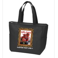 Custom Picture Frame Personalized Text And Photo Zip Tote Bag