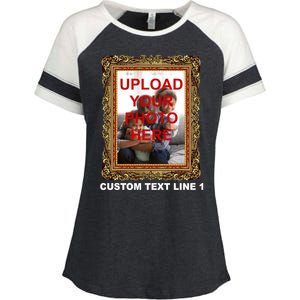 Custom Picture Frame Personalized Text And Photo Enza Ladies Jersey Colorblock Tee