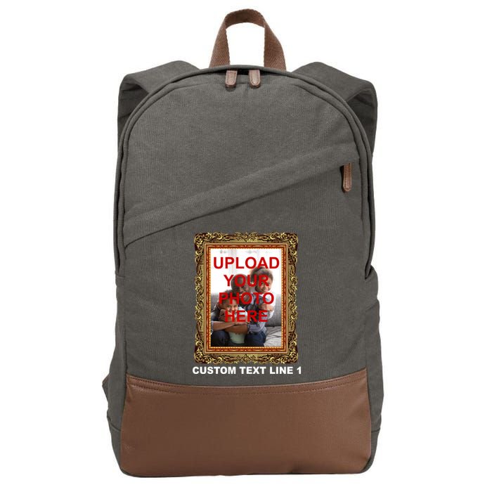Custom Picture Frame Personalized Text And Photo Cotton Canvas Backpack