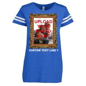 Custom Picture Frame Personalized Text And Photo Enza Ladies Jersey Football T-Shirt