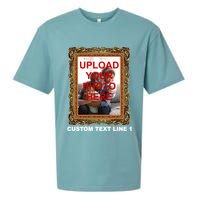 Custom Picture Frame Personalized Text And Photo Sueded Cloud Jersey T-Shirt
