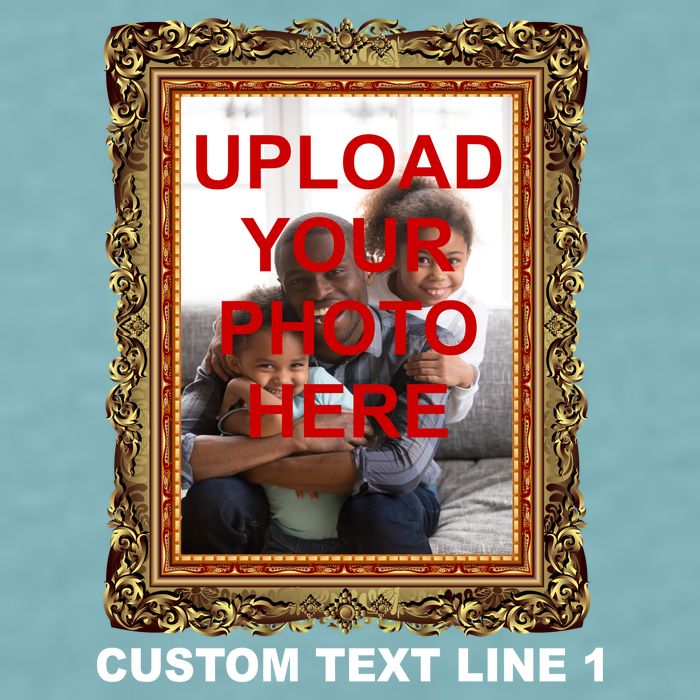 Custom Picture Frame Personalized Text And Photo Sueded Cloud Jersey T-Shirt