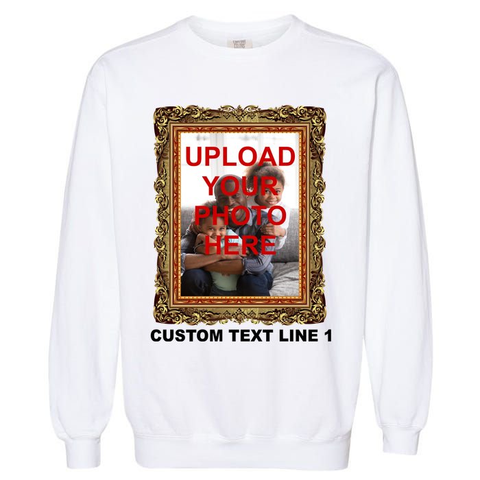 Custom Picture Frame Personalized Text And Photo Garment-Dyed Sweatshirt
