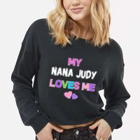 Custom Text You Are Loved Personalized Girly Design Cropped Pullover Crew