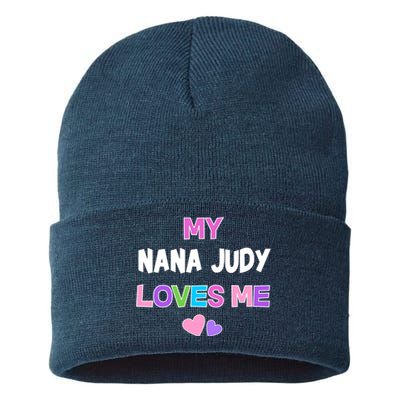 Custom Text You Are Loved Personalized Girly Design Sustainable Knit Beanie