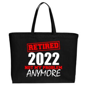 Custom Year Retired Not My Problem Anymore Personalize Cotton Canvas Jumbo Tote