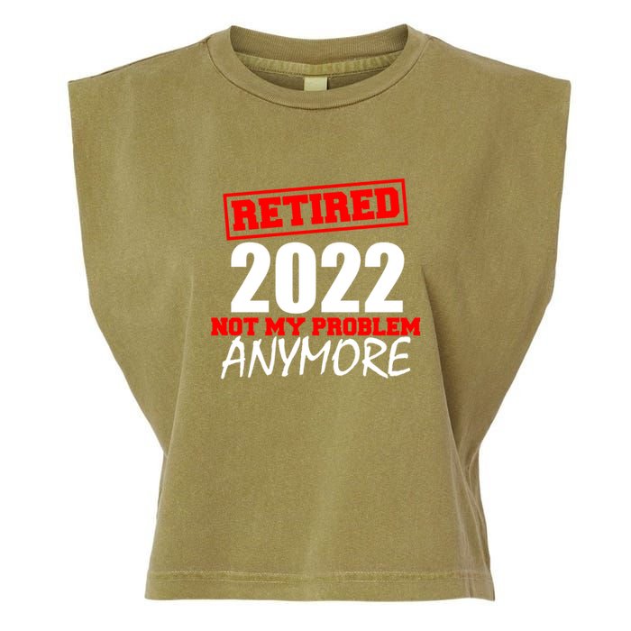 Custom Year Retired Not My Problem Anymore Personalize Garment-Dyed Women's Muscle Tee
