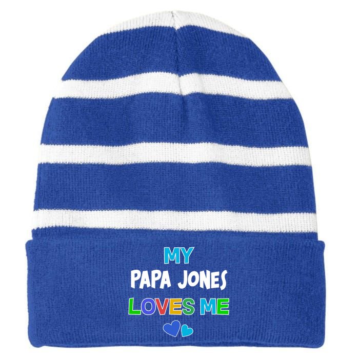 Custom You Are Loved Personalized Boy Design Striped Beanie with Solid Band