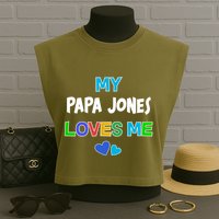 Custom You Are Loved Personalized Boy Design Garment-Dyed Women's Muscle Tee