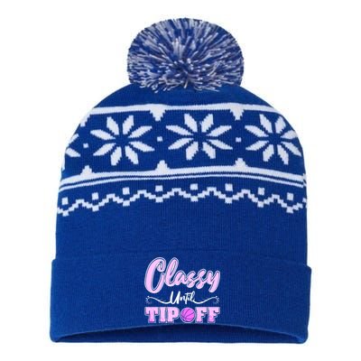 Classy Until Tipoff Basketball Great Gift USA-Made Snowflake Beanie