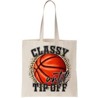 Classy Until Tip Off Funny Basketball Mom Leopard Bag
