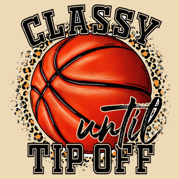 Classy Until Tip Off Funny Basketball Mom Leopard Zip Tote Bag