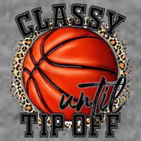 Classy Until Tip Off Funny Basketball Mom Leopard Toddler Hoodie